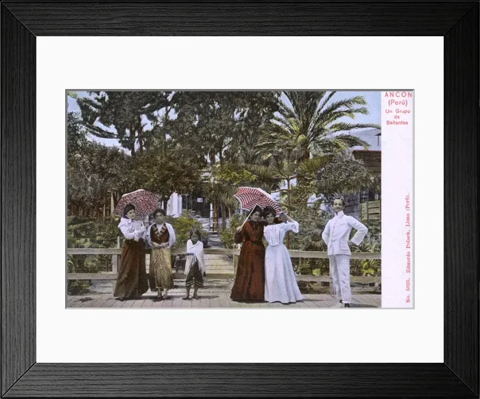 Framed Print : Ancon, Peru - A group of bathers Framed Print : Ancon, Peru - A group of bathers