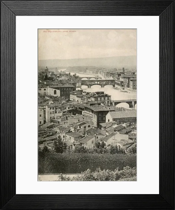 Framed Print : Florence, Italy - View of the bridges over the River Arno Framed Print : Florence, Italy - View of the bridges over the River Arno