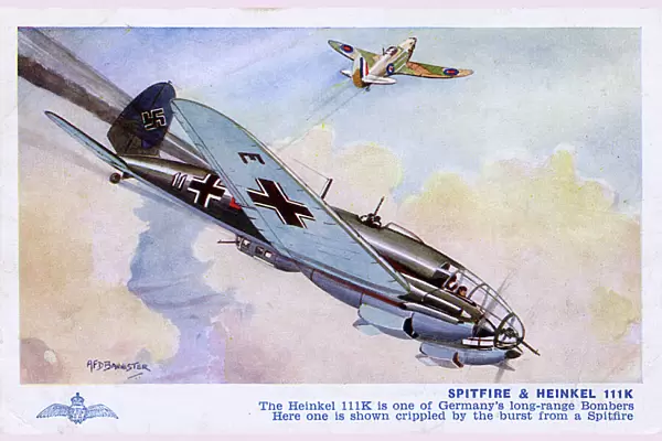 WW2 Aircraft - A Spitfire and Heinkel 111K