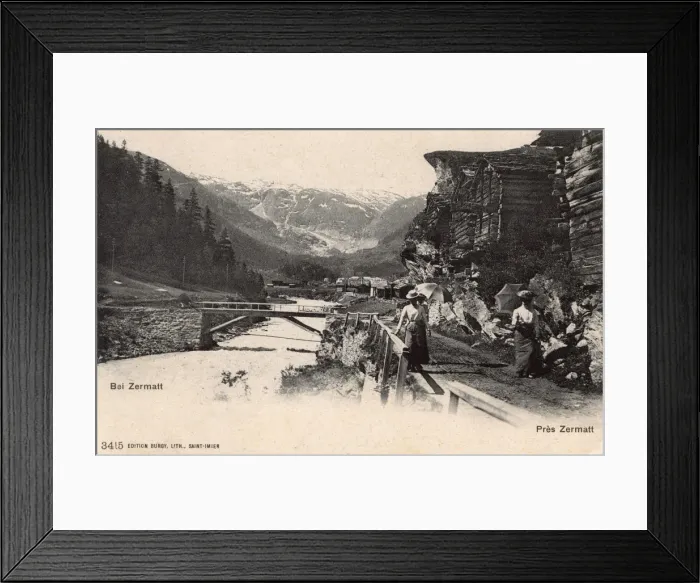 Framed Print : Riverside scene near Zermatt, Switzerland Framed Print : Riverside scene near Zermatt, Switzerland