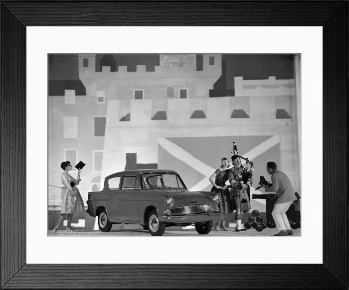 Framed Print : Advertisement for Ford Anglia cars Framed Print : Advertisement for Ford Anglia cars