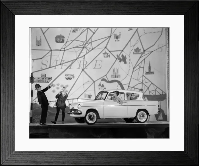 Framed Print : Advertisement for Ford Anglia cars Framed Print : Advertisement for Ford Anglia cars