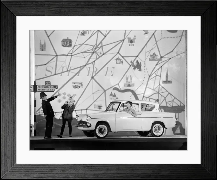Framed Print : Advertisement for Ford Anglia cars Framed Print : Advertisement for Ford Anglia cars