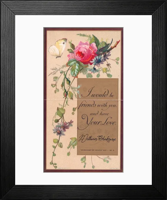 Framed Print : Shakespeare quotation on a greetings card Framed Print : Shakespeare quotation on a greetings card
