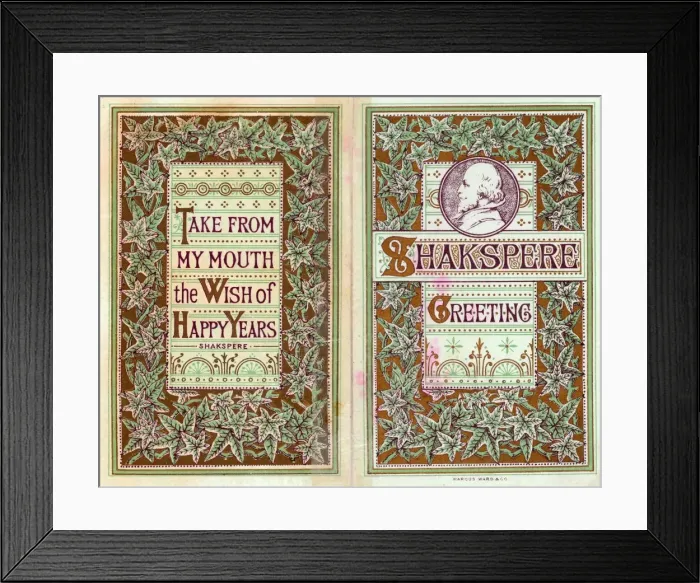 Framed Print : William Shakespeare on a greetings card Framed Print : William Shakespeare on a greetings card