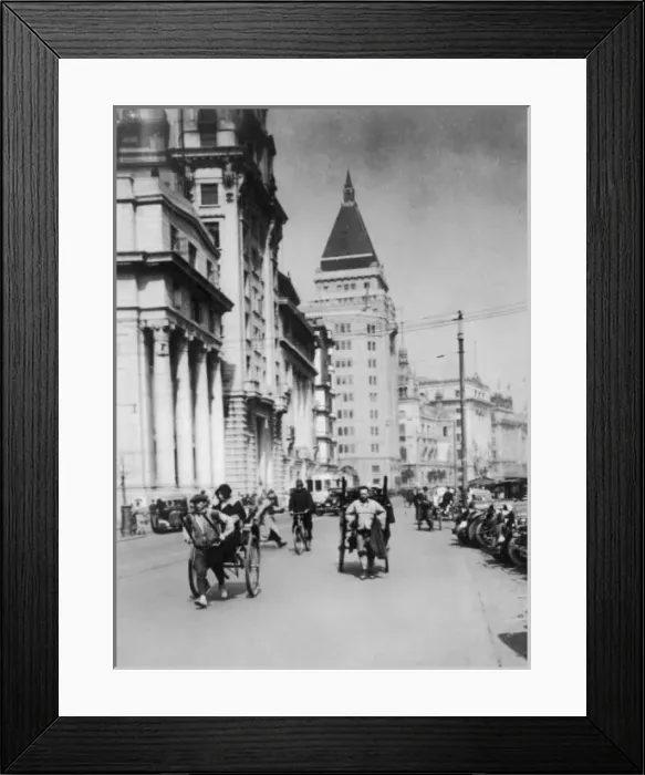 Framed Print : Rickshaws in Shanghai Framed Print : Rickshaws in Shanghai