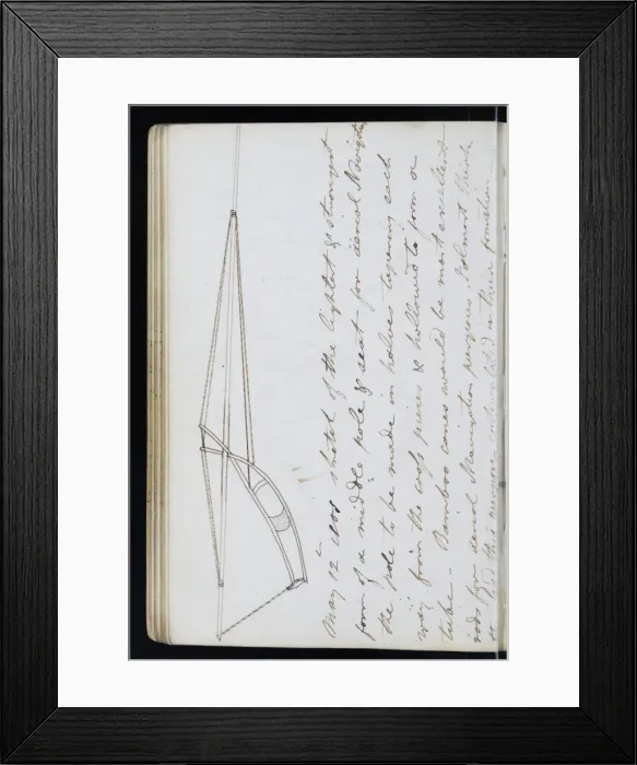 Framed Print : Page from the original notebook of George Cayley Framed Print : Page from the original notebook of George Cayley
