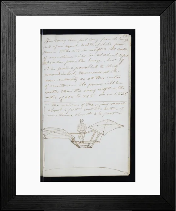 Framed Print : Page from the original notebook of George Cayley Framed Print : Page from the original notebook of George Cayley