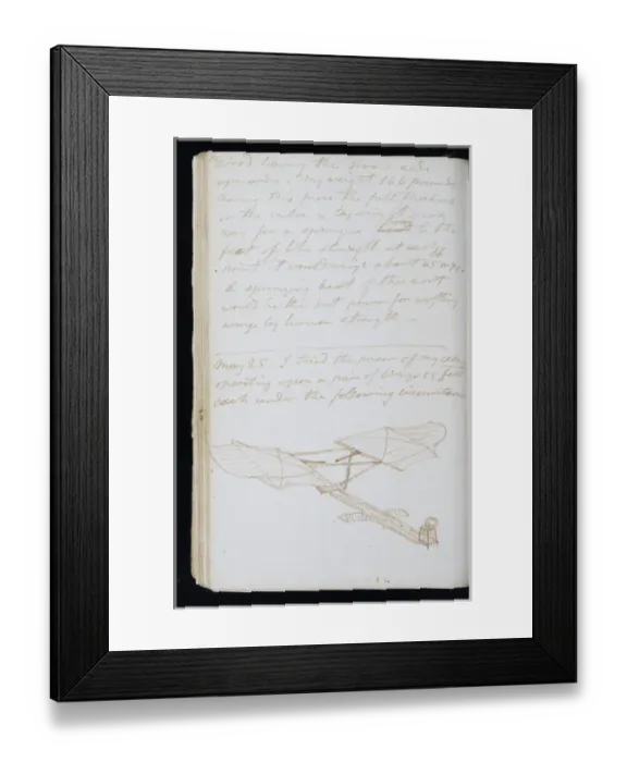 Framed Print : Page from the original notebook of George Cayley Framed Print : Page from the original notebook of George Cayley
