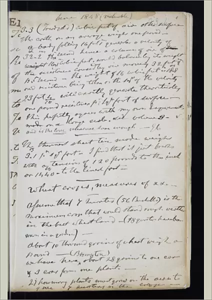 Page from the original notebook of George Cayley