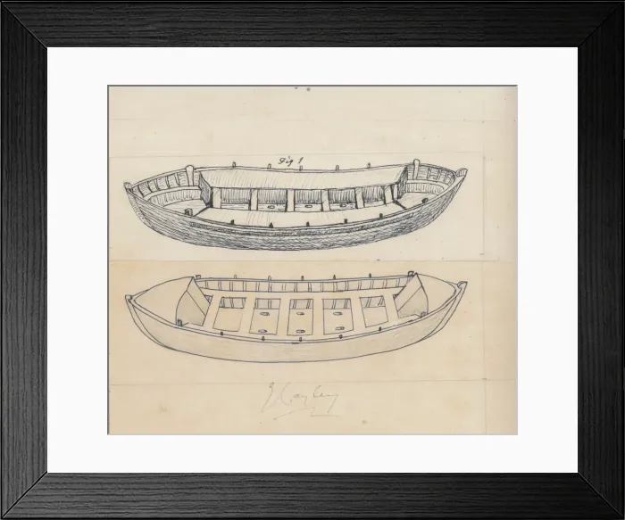 Framed Print : Self-righting lifeboat by Sir George Cayley Framed Print : Self-righting lifeboat by Sir George Cayley