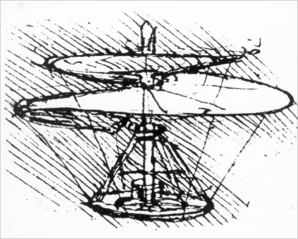 Helicopter design by Leonardo Da Vinci
