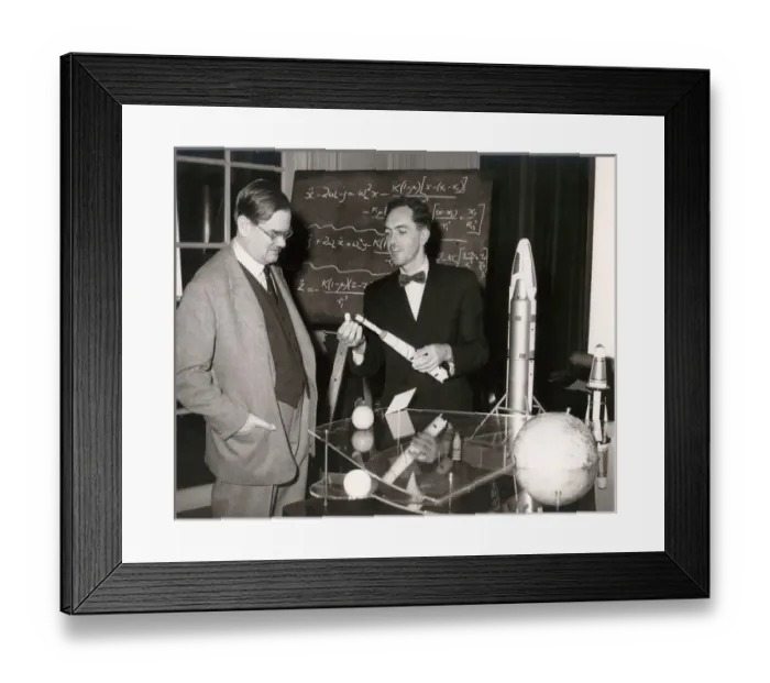 Framed Print : John Allen, right, of the Avro Weapons Research Division?
