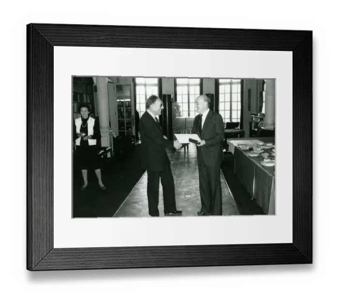 Framed Print : From left: Ava Dane(?), G. R. ?Tim? Wrixon and Barry Laig? Framed Print : From left: Ava Dane(?), G. R. ?Tim? Wrixon and Barry Laig?