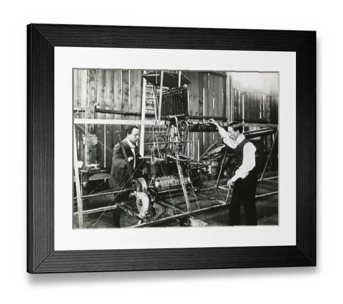 Framed Print : Alberto Santos-Dumont in a hangar Framed Print : Alberto Santos-Dumont in a hangar