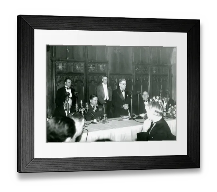 Framed Print : Lord Winster, Minister of Civil Aviation, speaking at th? Framed Print : Lord Winster, Minister of Civil Aviation, speaking at th?
