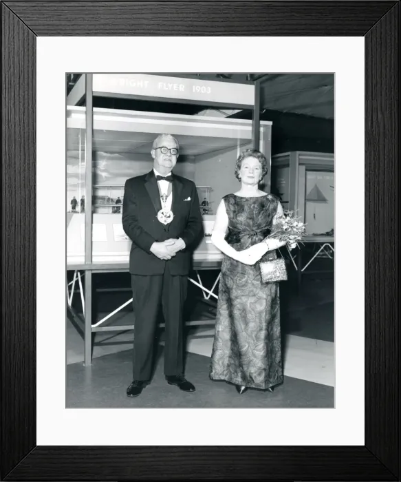 Framed Print : Sir George Gardner, RAeS President 1965-1966, and Lady G?