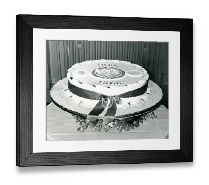 Framed Print : The centenary birthday cake weighing 40lb at the Centena? Framed Print : The centenary birthday cake weighing 40lb at the Centena?