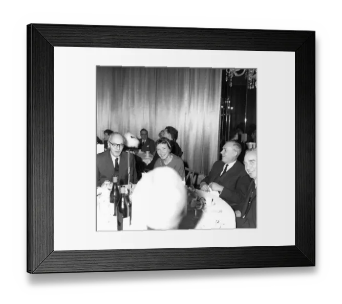 Framed Print : From left: Philip Wills, Constance Babington-Smith and P? Framed Print : From left: Philip Wills, Constance Babington-Smith and P?