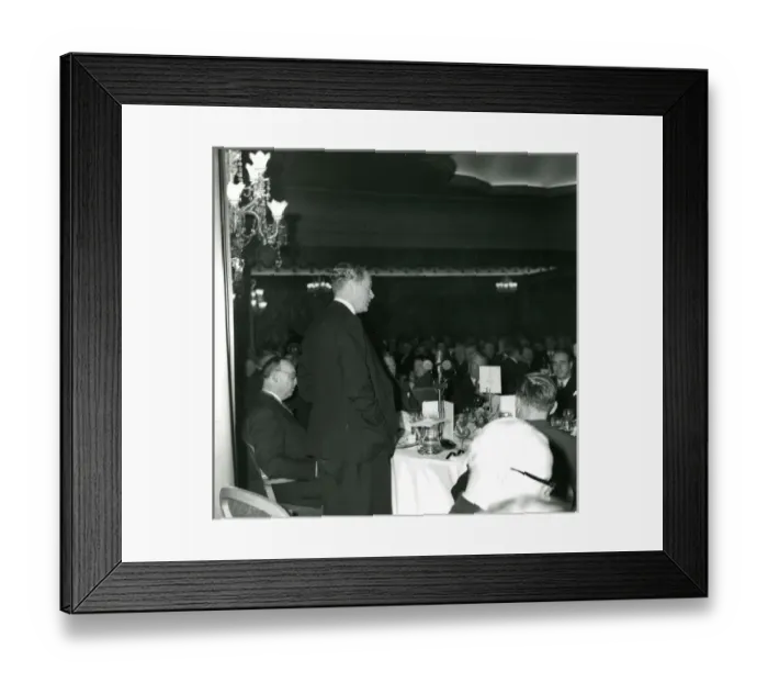 Framed Print : Duncan Sandys, Minister of Aviation delivers his speech ?