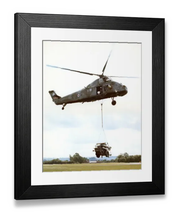 Framed Print : Westland Wessex HC2, XV723, air lifting a Rapier launche? Framed Print : Westland Wessex HC2, XV723, air lifting a Rapier launche?