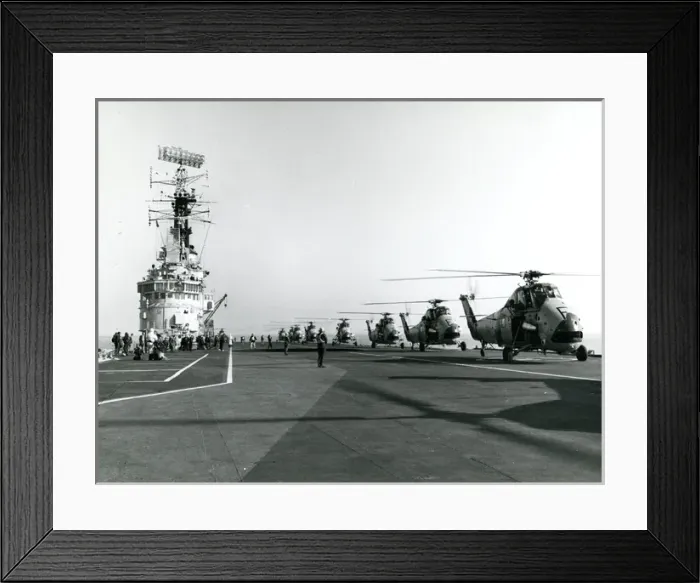 Framed Print : Westland Wessex helicopters on the deck of an aircraft c? Framed Print : Westland Wessex helicopters on the deck of an aircraft c?