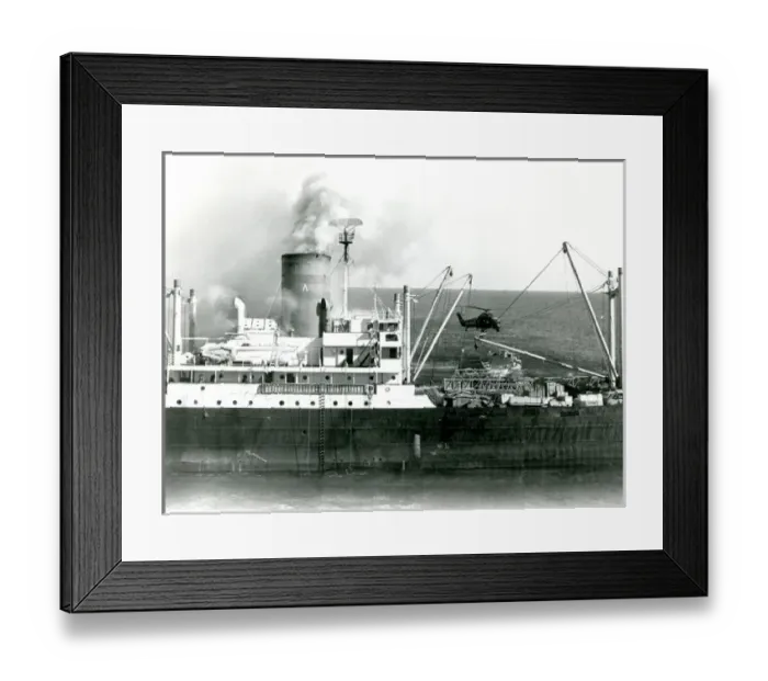 Framed Print : A Westland Wessex from HMS Fearless goes to the aid of t? Framed Print : A Westland Wessex from HMS Fearless goes to the aid of t?