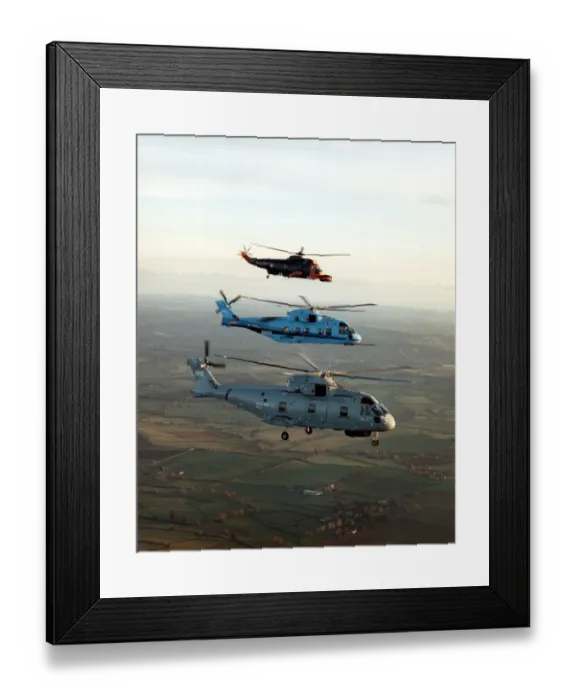 Framed Print : EH Industries (later AgustaWestland) EH101 PP3 and PP5, ? Framed Print : EH Industries (later AgustaWestland) EH101 PP3 and PP5, ?