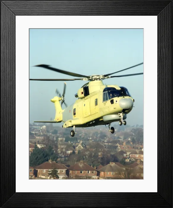 Framed Print : RN02, the first fully mission-equipped EH101 Merlin, ZH8?