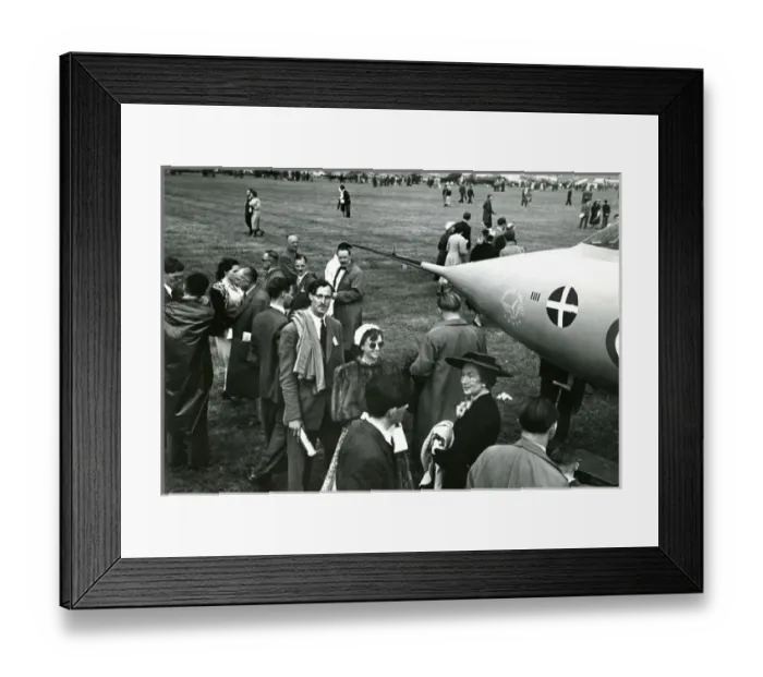 Framed Print : Spectators view the Avro 707B, VX790, at the 1953 Royal ? Framed Print : Spectators view the Avro 707B, VX790, at the 1953 Royal ?