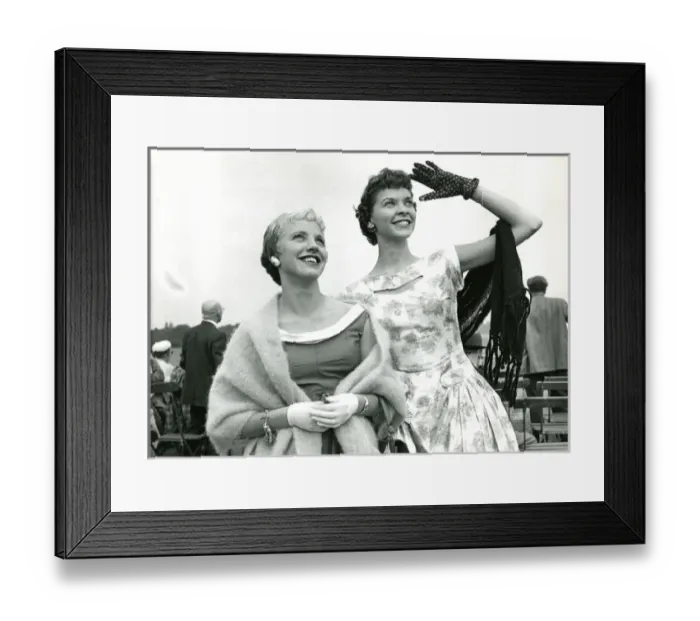 Framed Print : Miss Valerie Se????? and Miss Brenda Sullivan at the 195? Framed Print : Miss Valerie Se????? and Miss Brenda Sullivan at the 195?