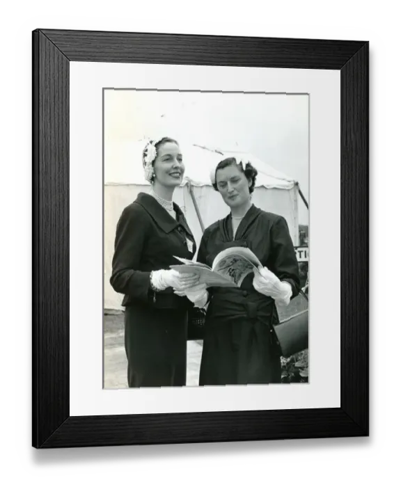 Framed Print : Miss Valerie Hobson (Mrs J. D. Profumo), left, and Mrs Wa? Framed Print : Miss Valerie Hobson (Mrs J. D. Profumo), left, and Mrs Wa?