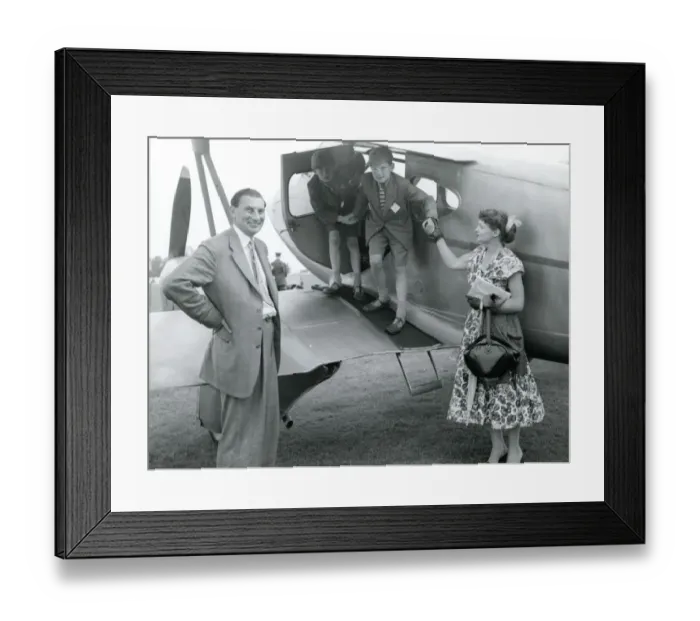 Framed Print : Two young lads check out de Havilland DH90A Dragonfly, G? Framed Print : Two young lads check out de Havilland DH90A Dragonfly, G?