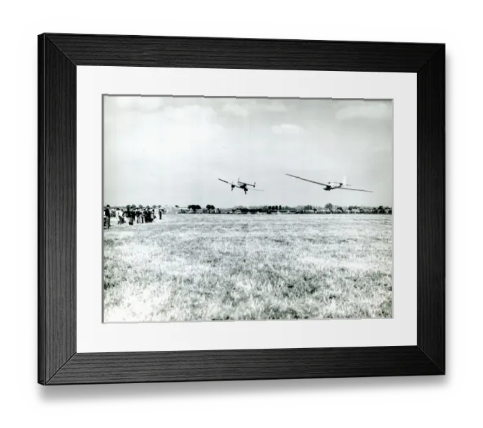 Framed Print : L. C. Marmol in a Lunak L107 sailplane, G-ALSI, is towed ? Framed Print : L. C. Marmol in a Lunak L107 sailplane, G-ALSI, is towed ?
