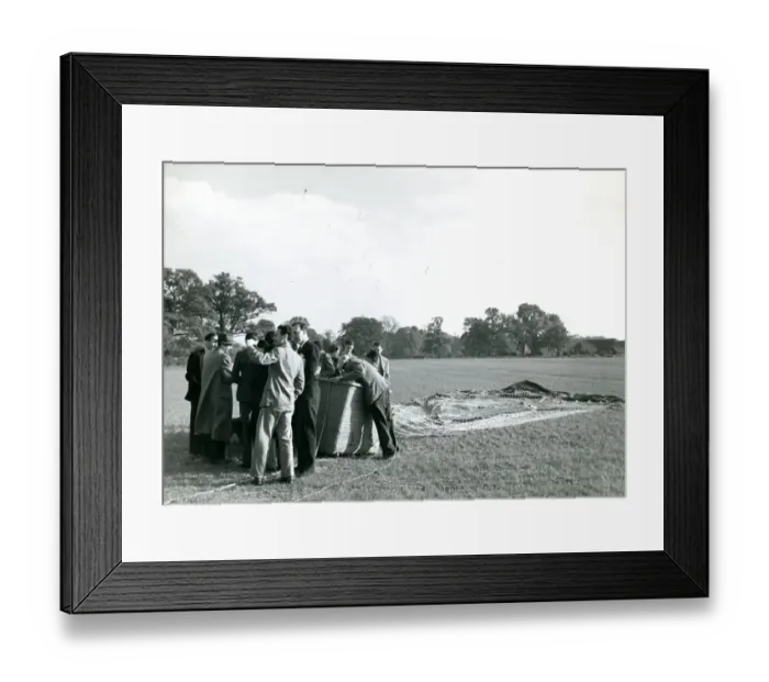 Framed Print : Charles Dollfus inspects the basket of his hydrogen ball? Framed Print : Charles Dollfus inspects the basket of his hydrogen ball?