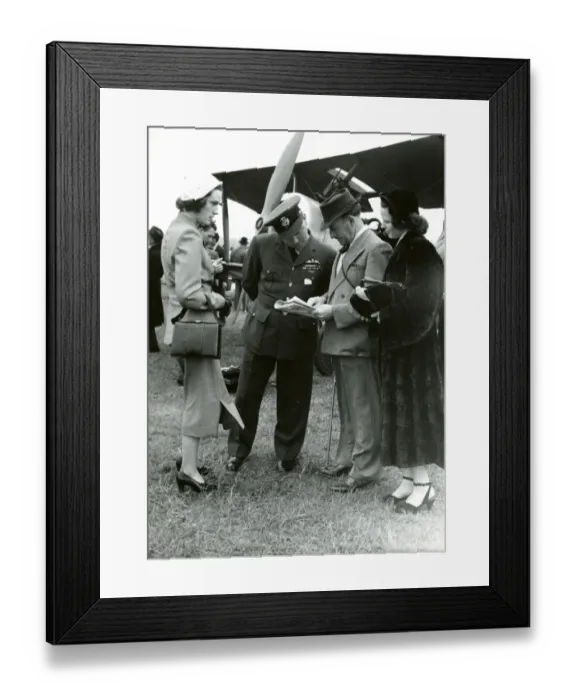Framed Print : Guests in front of the Sopwith Pup belonging to the Shut? Framed Print : Guests in front of the Sopwith Pup belonging to the Shut?