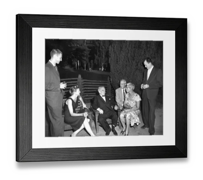 Framed Print : Dr Theodore von Krmn, 1881-1963, centre, with friends ?