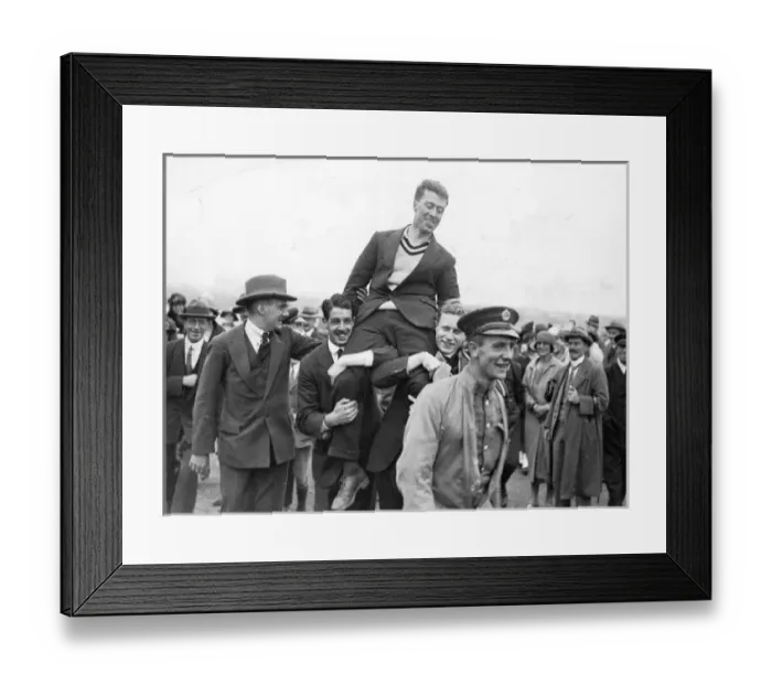 Framed Print : Capt Franklyn Leslie Barnard, 1896-1927, is carried alof? Framed Print : Capt Franklyn Leslie Barnard, 1896-1927, is carried alof?
