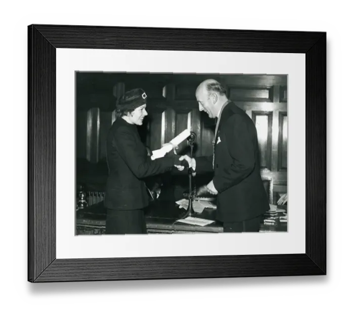 Framed Print : Miss B. Voyce, a long-standing member of RAeS staff who ? Framed Print : Miss B. Voyce, a long-standing member of RAeS staff who ?