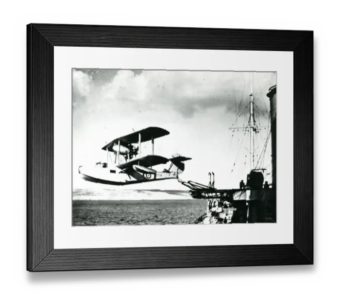 Framed Print : Supermarine Walrus, ?8338, launched from a catapult Framed Print : Supermarine Walrus, ?8338, launched from a catapult