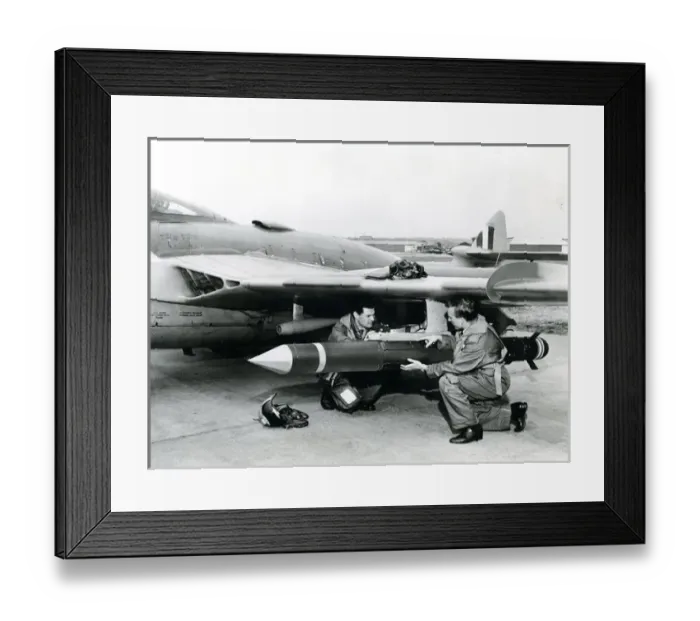 Framed Print : The pilot and navigator carry out final checks of a de ? Framed Print : The pilot and navigator carry out final checks of a de ?