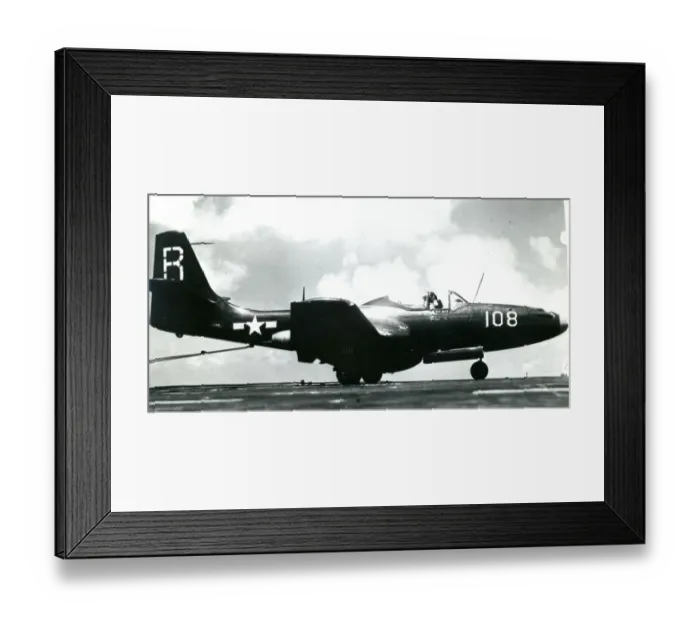 Framed Print : McDonnell FH-1 Phantom, 111804, aboard an aircraft carrier Framed Print : McDonnell FH-1 Phantom, 111804, aboard an aircraft carrier