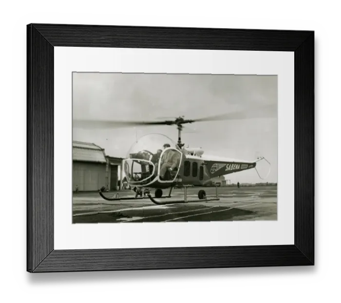 Framed Print : Bell Model 47D-1, OO-UBA, of Sabena, at Melsbrook Airport Framed Print : Bell Model 47D-1, OO-UBA, of Sabena, at Melsbrook Airport
