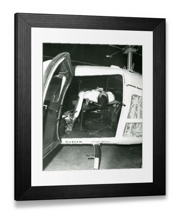 Framed Print : Bell Model 47J, N2474B fitted for two stretchers Framed Print : Bell Model 47J, N2474B fitted for two stretchers