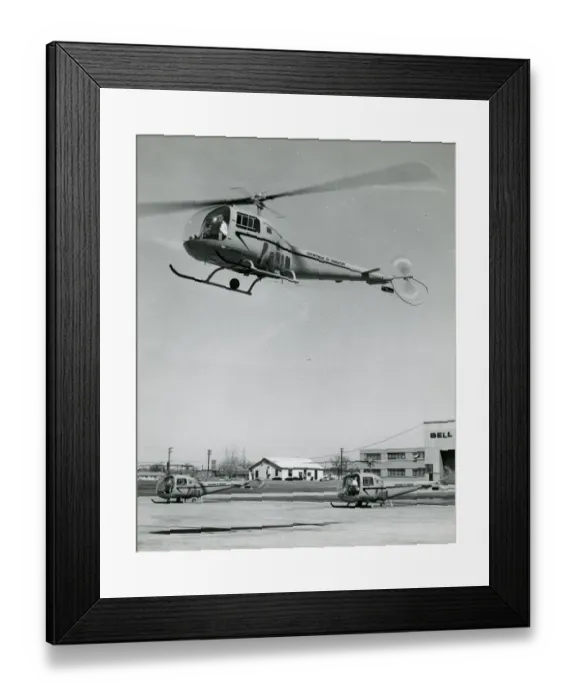 Framed Print : Three of four Bell Model 47J Rangers for the Canadian De? Framed Print : Three of four Bell Model 47J Rangers for the Canadian De?