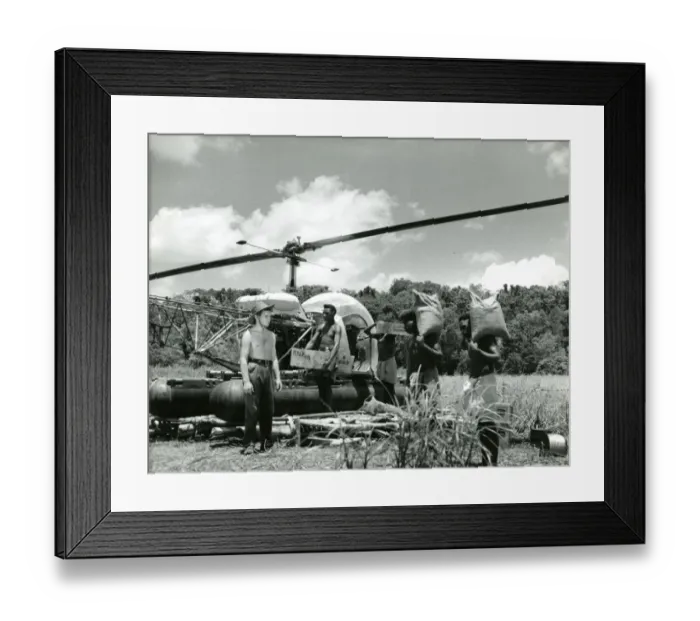 Framed Print : Bell Model 47 being used to aid the search for oil in Pa? Framed Print : Bell Model 47 being used to aid the search for oil in Pa?