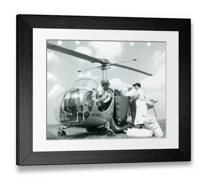 Framed Print : Bell Model 47B-3, NC133B, crop duster Framed Print : Bell Model 47B-3, NC133B, crop duster