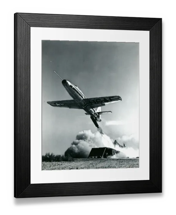 Framed Print : A Republic F-84 Thunderjet is launched from a Martin Air?