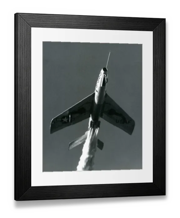 Framed Print : Republic F-84F Thunderstreak takes off assisted by four ?