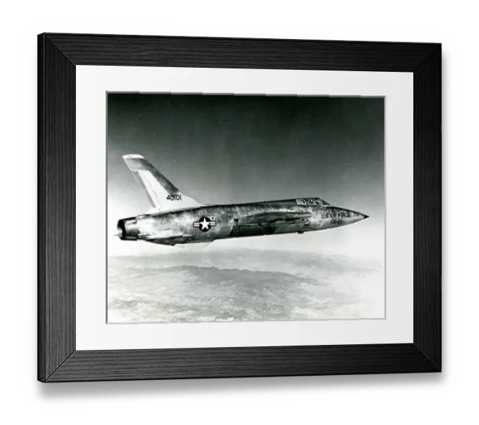 Framed Print : Republic F-105B Thunderchief, 54-0101, over Edwards AFB, ? Framed Print : Republic F-105B Thunderchief, 54-0101, over Edwards AFB, ?